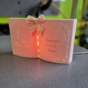 Pink Book Decorative Light with Bow